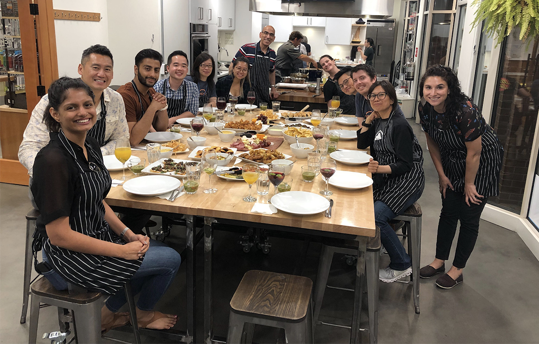 workday employees eating together